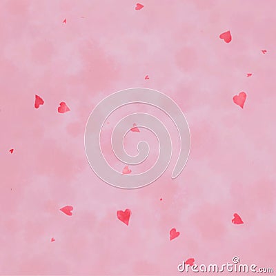 Abstract beautiful pink pattern and hearts Stock Photo