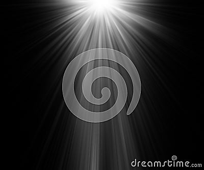 Abstract beautiful rays of light on black background. Stock Photo