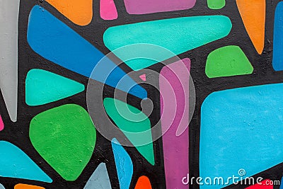 Abstract beautiful street art colorful graffiti style closeup. Modern iconic urban culture of youth. Detail. Can be Stock Photo