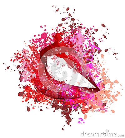 Abstract beautiful women lips on white background Vector Illustration