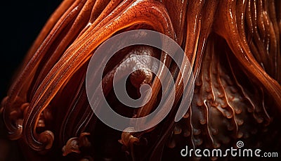 Abstract beauty in nature horse anatomy, copper spiral, wet leaf generated by AI Stock Photo