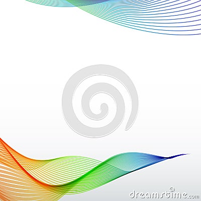 Abstract bending line full color on white background Vector Illustration