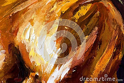 Abstract Big closeup macro oil painting on canvas. Modern Impressionism.Impasto artwork. Stock Photo