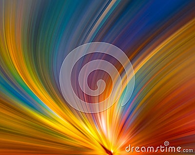 Abstract big data, colorful fibers, speed rays background. 3D Illustration Stock Photo