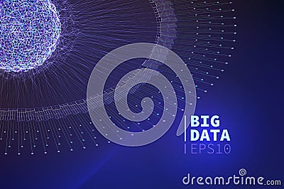 Abstract big data illustration. Information filtering. data mining Vector Illustration