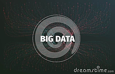 Abstract big data illustration. Information streams. Future technology Vector Illustration