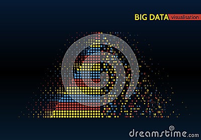 Abstract big data machine learning algorithms. Vector Illustration