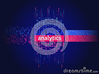 Abstract big data sorting information. Analysis of Information. Vector Illustration