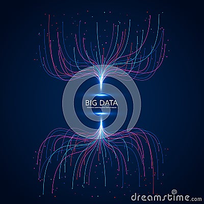 Abstract Big Data Visual Concept. Machine Learning and Data Analysis. Digital Technology Visualization Vector Illustration
