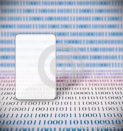 Abstract binary code and copy space Stock Photo