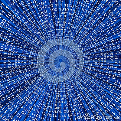 Abstract binary code 3D vector line background Vector Illustration