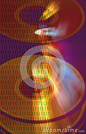 Abstract binary data Cartoon Illustration