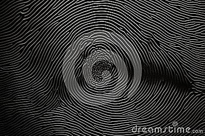 Abstract Binary Fingerprint: Intricate Lines & Curves in Black and White Stock Photo