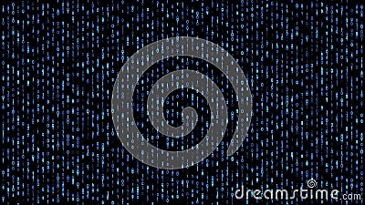 Abstract binary matrix falling code blue Stock Photo