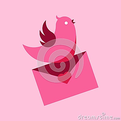 Abstract Bird Letter Messenger Vector Illustration Graphic Vector Illustration