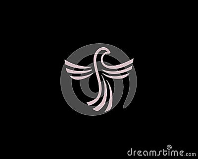 Abstract bird logo design. Graceful flight freedom wings icon mark logotype. Vector illustration. Vector Illustration