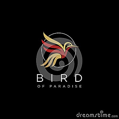 Abstract bird of paradise logo icon vector template Vector Illustration