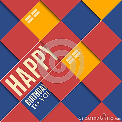 Abstract birthday card orange balloons on blue Vector Illustration