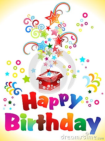 Abstract birthday card with text Vector Illustration