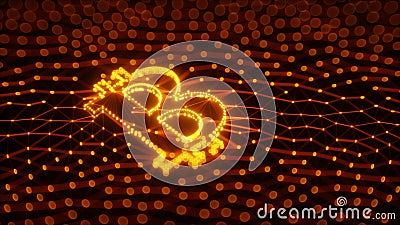 Abstract Bitcoin Sign Built as an Array of Transactions in Blockchain Conceptual 3d Illustration Stock Photo