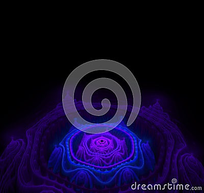 Abstract black background. Blue, purple, turquoise and pink Stock Photo