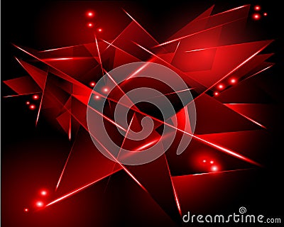 Abstract black background with red geometric shape Vector Illustration