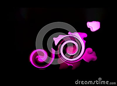 Abstract black background with swirling purple lines. Stock Photo