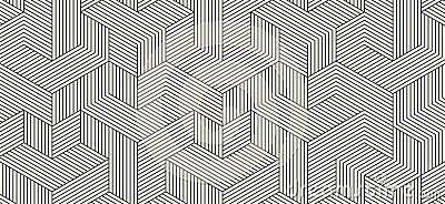 abstract black beige stripe line. geometric hexagon background. polygon pattern. retro styled concept Vector Illustration