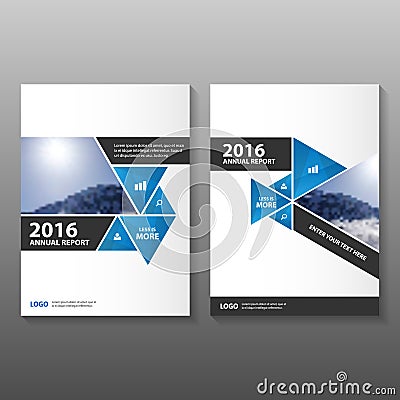 Abstract black blue annual report Leaflet Brochure Flyer template design, book cover layout design Vector Illustration