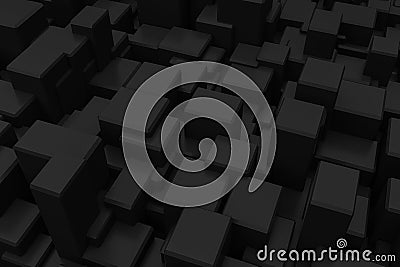 Abstract black box random position background 3d rendering Stock Photo