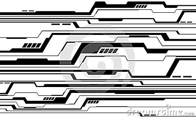 Abstract black circuit board technology connected lines electronics elements computer motherboard chip processor semiconductor Vector Illustration