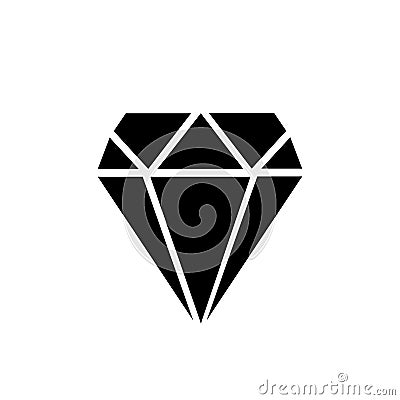 Abstract black and color shine diamond cristal icon for gemstone concept design Vector Illustration