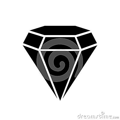 Abstract black and color shine diamond cristal icon for gemstone concept design Vector Illustration