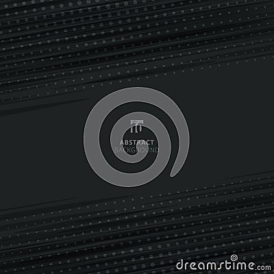 Abstract black diagonal lines with halftone effect background with space for text. Speed motion Vector Illustration