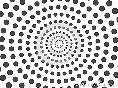 Abstract black dots halftone circle isolated on white background. Stock Photo