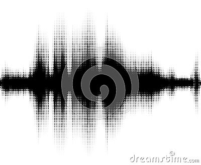 Abstract black dotted sound wave Vector Illustration
