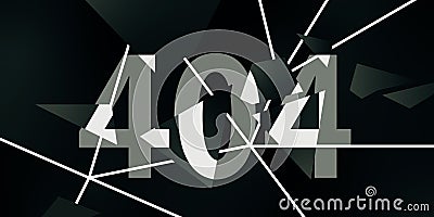 Abstract 404 error background. Page error found. 3D Rendering Stock Photo