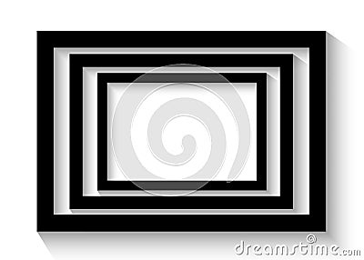 Abstract black frames. Frame isolated on white background for your presentations. Vector Illustration