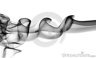 Abstract black fume waves on white Stock Photo