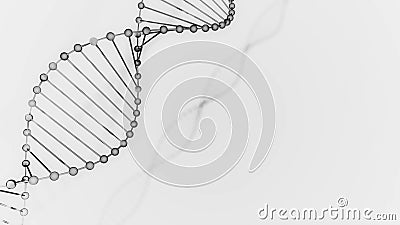 Abstract black glittering DNA double helix with depth of field. Animation of DNA construction from debrises 3d rendering Stock Photo