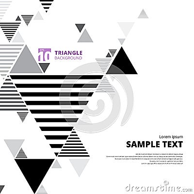 Abstract black and gray triangle composition layout on white background and lines texture. Vector Illustration