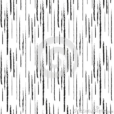 Abstract black ink grunge lines seamless pattern Vector Illustration