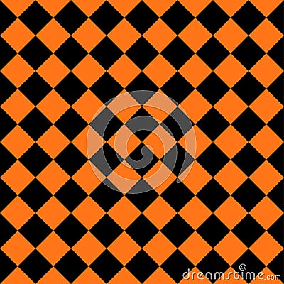 Abstract black and orange square shapes seamless background Vector Illustration