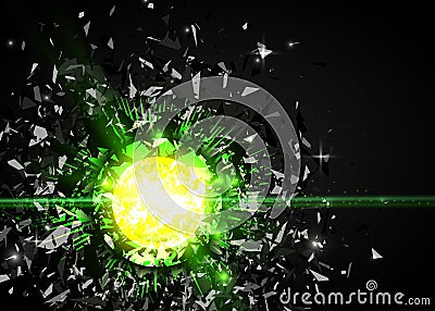 Abstract black particles explosion. Vector background. Vector Illustration
