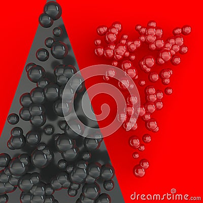 Abstract black and red bubble caviar quadrat Stock Photo