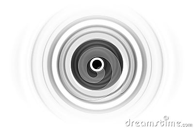 Abstract black rings sound waves effect on white background Stock Photo