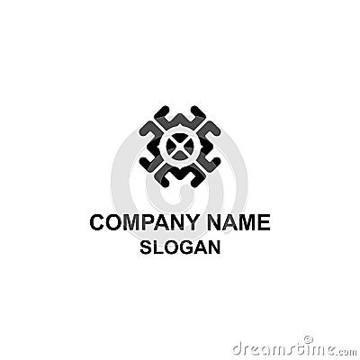 Abstract symmetrical ornament logo. Stock Photo