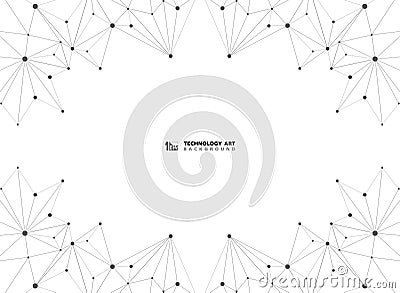 Abstract black technology connection line on white background. You can use for technology ad, poster, print, cover artwork Vector Illustration