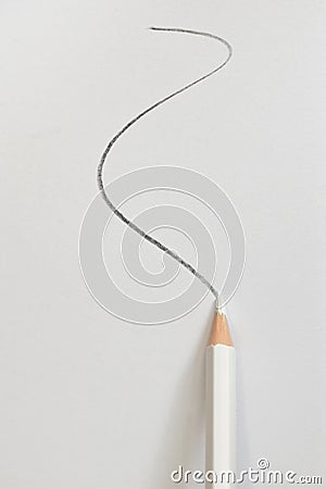 Abstract Black Trace and White Pencil Writting Stock Photo
