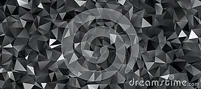 Abstract black triangle background, low poly pattern Cartoon Illustration